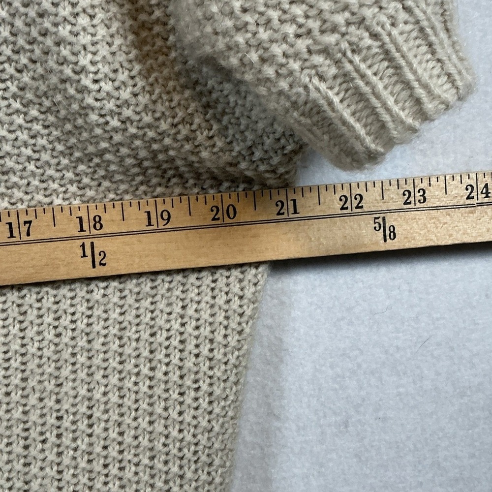 Ann Taylor Alpaca Wool Blend Open Front Shawl Cardigan Beige Short Sleeve Medium - Picture 7 of 7